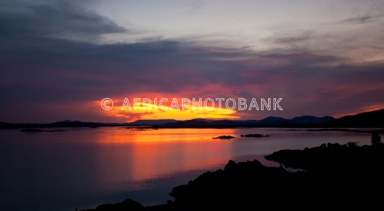 sunset on the lake