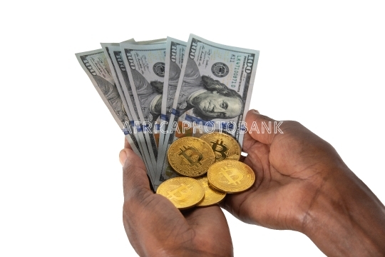 African hands bitcoin