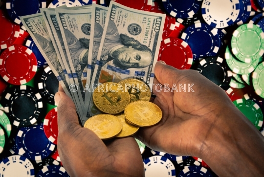 African hands bitcoin