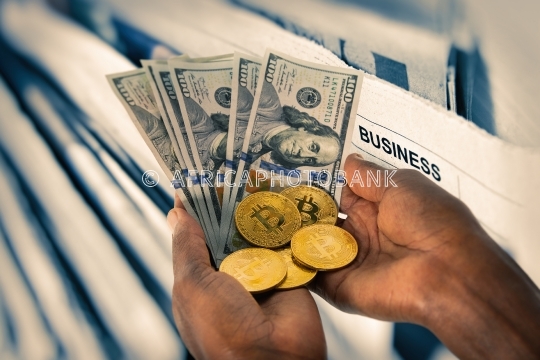 African hands bitcoin