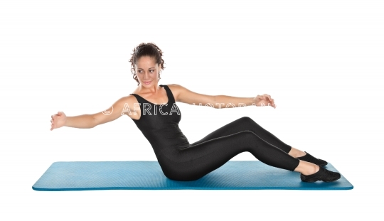 half roll back oblique left pilates