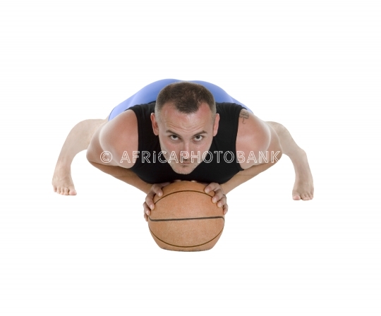 Exercise Pilates muscular man