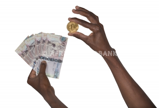 African hands bitcoin
