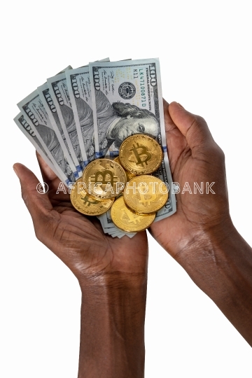 African hands bitcoin
