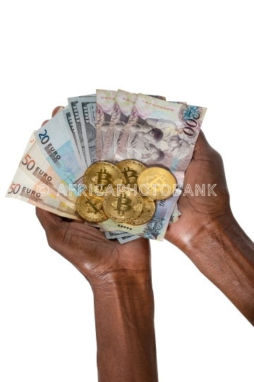 African hands bitcoin