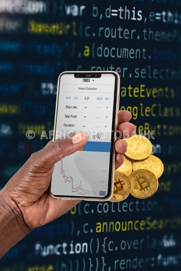 African hands bitcoin