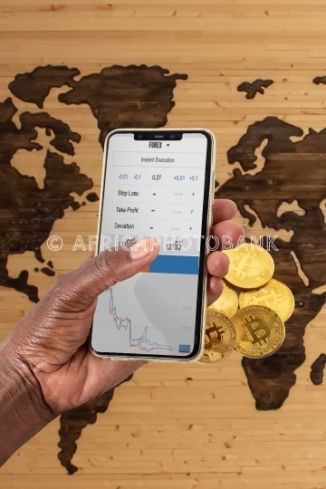 African hands bitcoin
