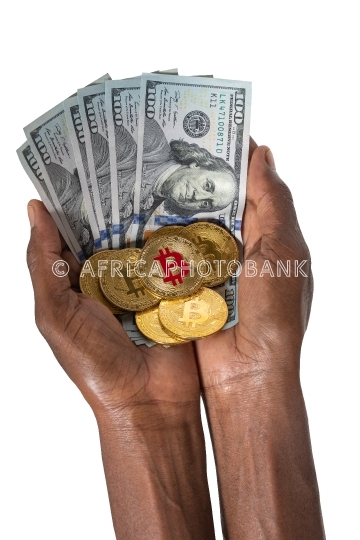 African hands bitcoin