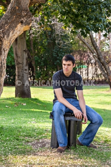 Teenager waiting