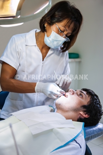 Young man at the dentist