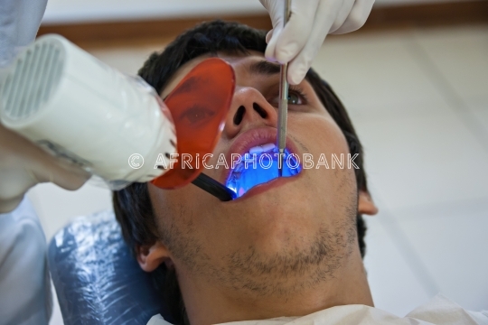 Young man at the dentist