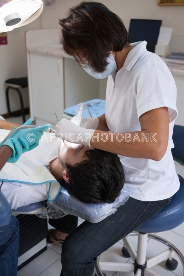 Young man at the dentist