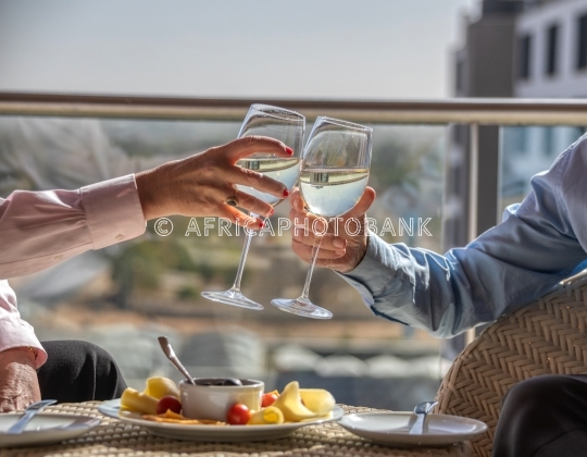 Pensioners enjoying a drink